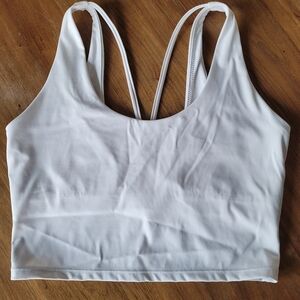 LETS FIT Women's White Strappy Bralette Crop Top SIZE M